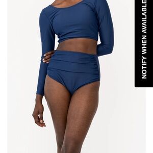 Coral Reef Swim Barefoot Bottom Navy High-Rise Bikini Bottom – Size Medium